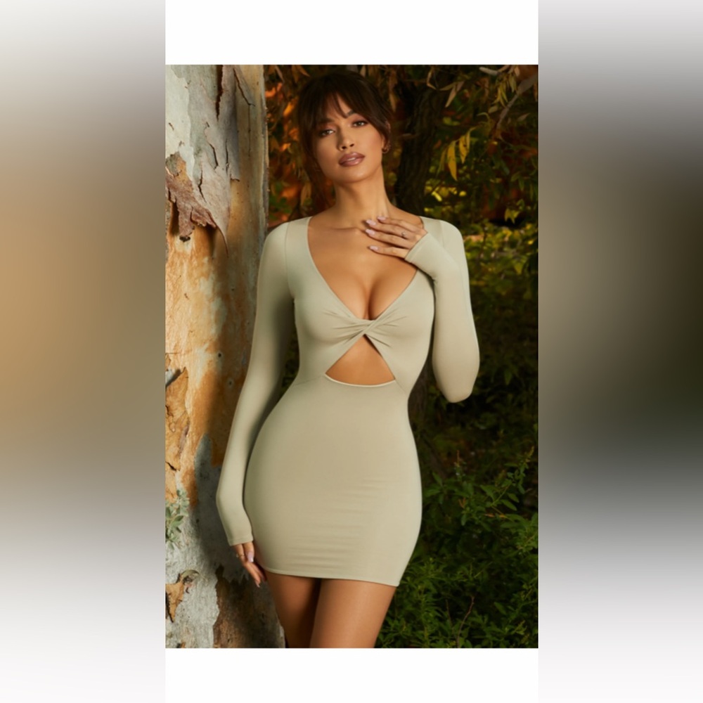 OH Polly Long Sleeve Sage Mini Dress